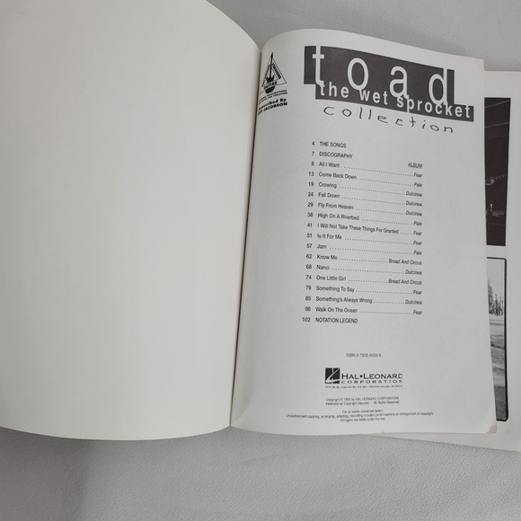Toad The Wet Sprocket Collection Recorded Guitar Versions Tab Book - Picture 4 of 16